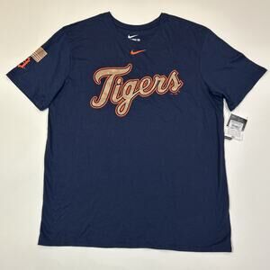 Nike Detroit Tigers T-Shirt Men’s XL Blue 100% Cotton NWT Short Sleeve Military